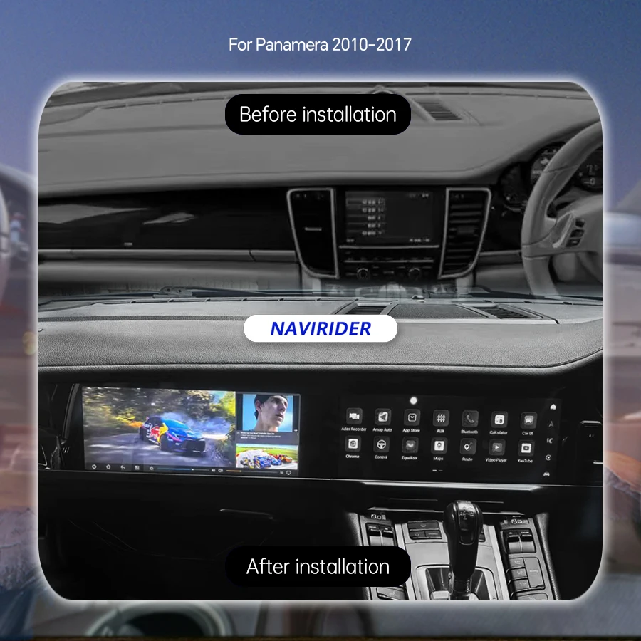 Reproductor de vídeo Multimedia de Radio para coche para Porsche Panamera 2010-2016 GPS Navi Android Carplay 12 + 256GB 12,3 + 12,3 pulgadas pantalla Dual