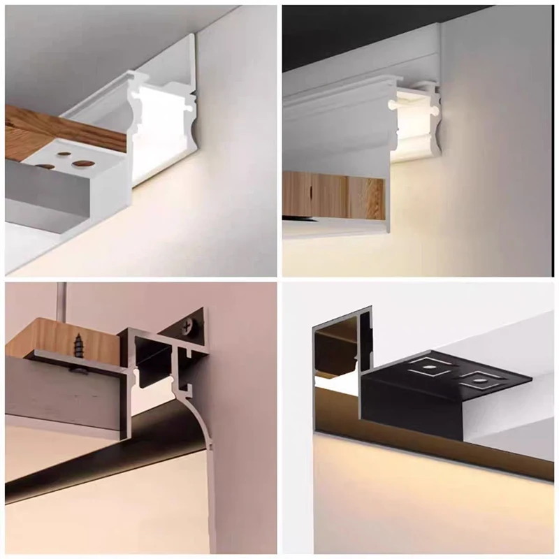 0.5m/1m Ceiling LED Aluminum Profile Embedded Led Hard Strip Light Luminous Linear Decorative Indoor Lighting Channel Lamps