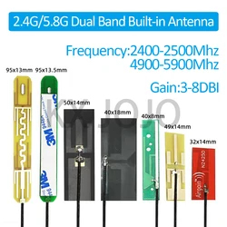 デュアル周波数wifiモジュール,単方向,pcbアンテナ,高ゲイン,ipex,はんだ付け,Bluetooth, 2.4g,5.8g,2個