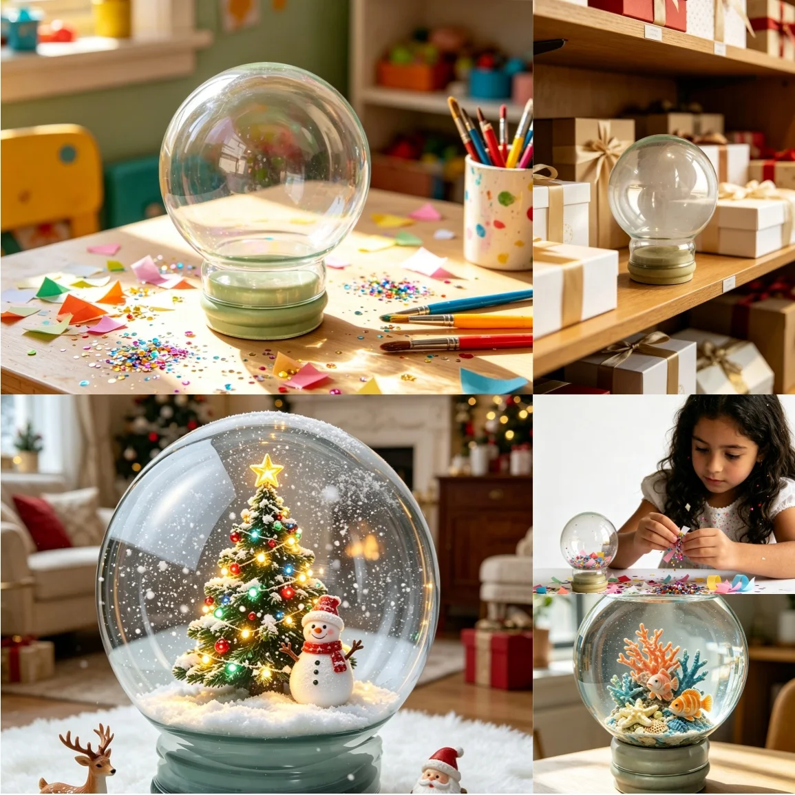 Promotional Gift 45/65/80100/120MM Diameter DIY Empty Glass Snow Globe Wholesales