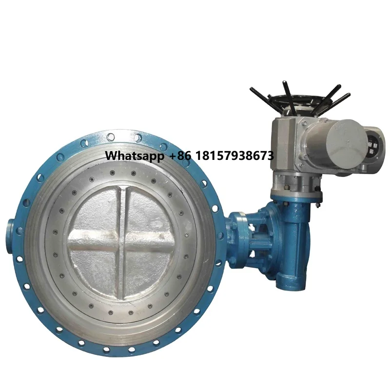 

TKFM Dn300 Double Flange Api 609 Steam Motorized Hard Seal Triple Offset butterfly Valve with Actuator