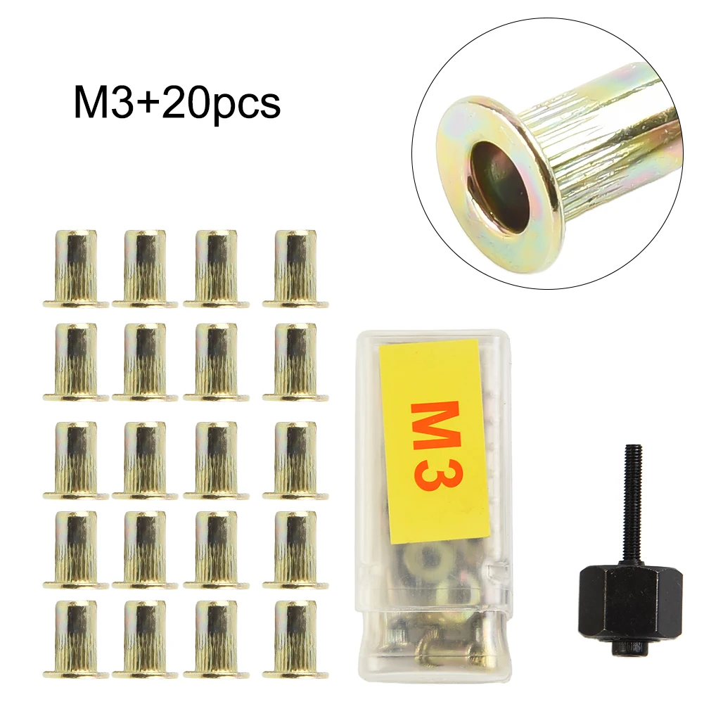 핸드 리벳 너트 건 헤드 너트, 수동 리벳 너트 도구, M3, M5, M6, M8, M10, 간단한 설치, 21 개/세트