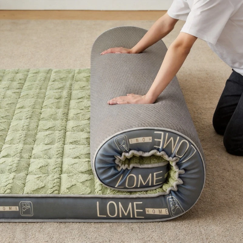 Tatami-Matratze Schlafunterlage Futon Einzel- und Doppelbett Babygeeignete Tafu-Samt-Jacquard Warme Matratzenauflage Hochelastischer Memory-Schaum
