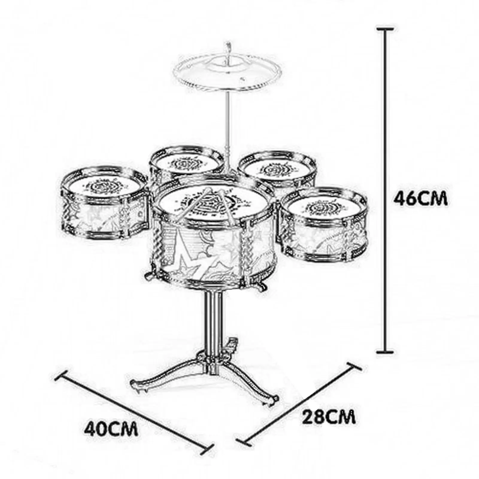 Jazz Drum Set para Crianças, Iluminação Musical, Aprendizagem Precoce, Kits de Música, Brinquedo para Festas, Presente de Aniversário para Meninos e Meninas