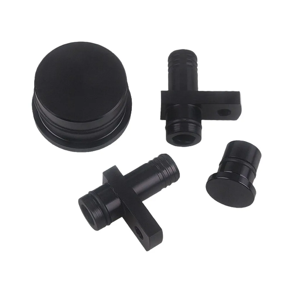 Direct Fit Aluminum PCV Reroute Kit with Resonator Block for 6.6L Diesel Engine 2004.5 to 2010 Includes All Hardware
