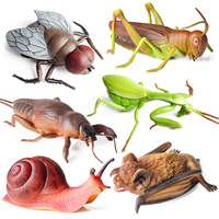 Oenux Insect Animal Wild Reptile Model Soft TPR Mantis Lizard Chameleon Housefly Gekko Action Figures Halloween Trick Kid Toy