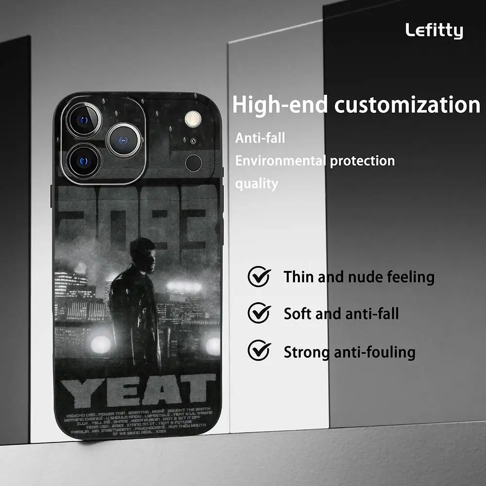 حافظة هاتف Y-Yeat Rapper A-AfterLyfe لهاتف آيفون 17 16 15 14 13 12 11 Pro Max Plus Mini Black Frosted Soft Shell Funda