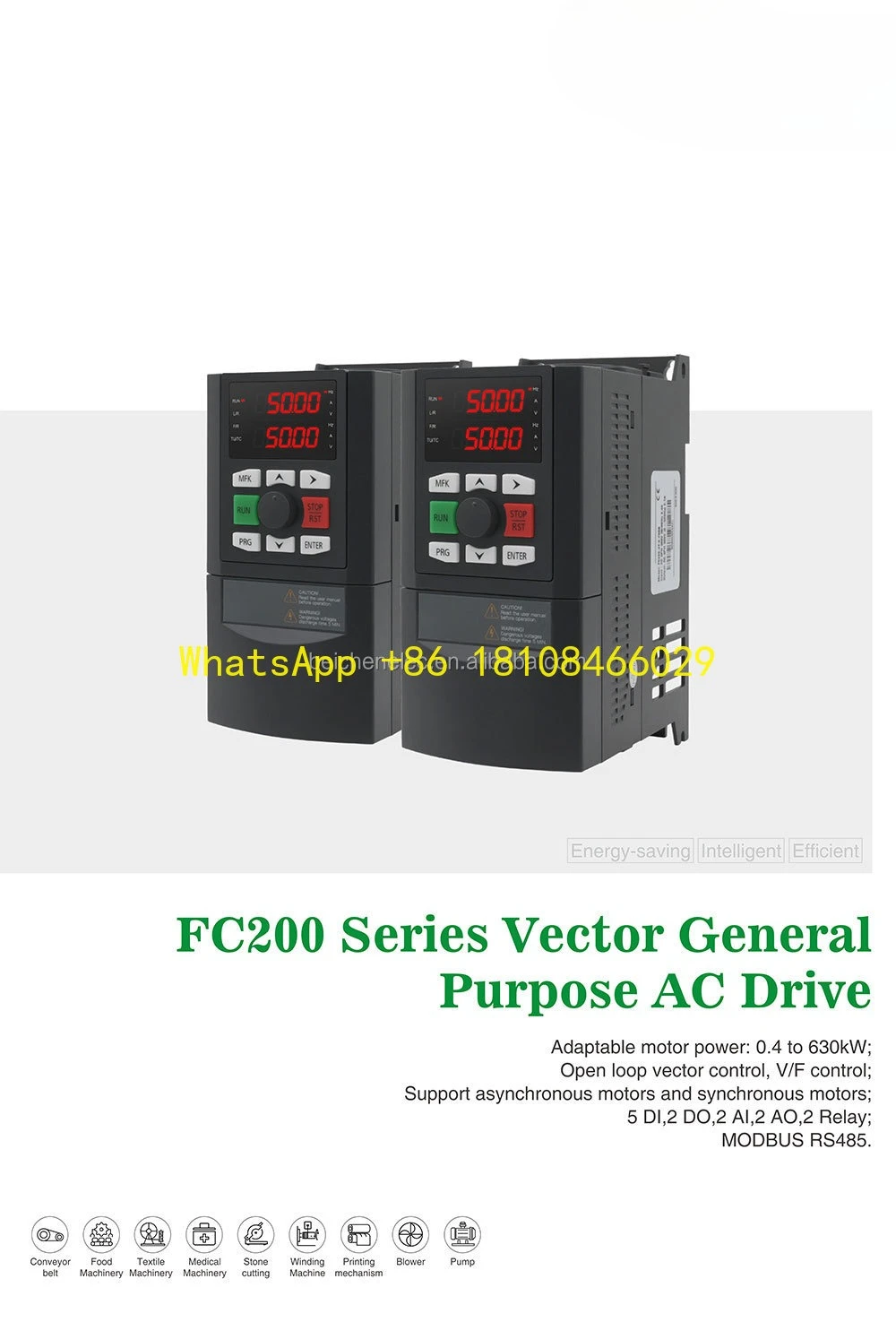 r Industrial Automation  Variable Frequency Drive  Three Phase AC Frequency Inverter Vector Control 380V 45KW 55KW Moto