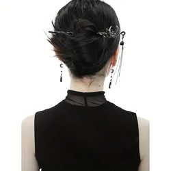 1pc Halloween elegant black moon hair dress, traditional Chinese style hairpin, suitable for Halloween festival and daily wear