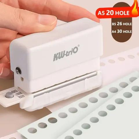 Bilashmart 6 Holes Hole Puncher A4 A5 B5 Loose Leaf Paper Hole Punch Standard Hole Punch DIY Office Binding Tool Office School Supplies New
