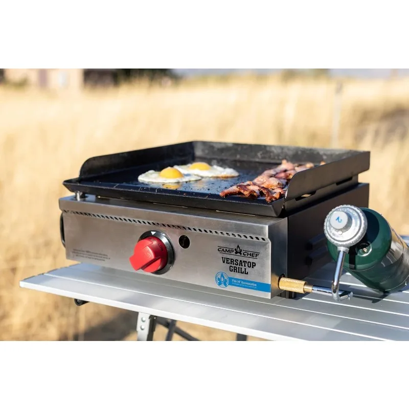 Imagem -05 - Camp Chef Versatop Tabletop Grill Griddle Flat Top Gás Cozinha ao ar Livre e Camping Gear Compatível com Acessórios de 14