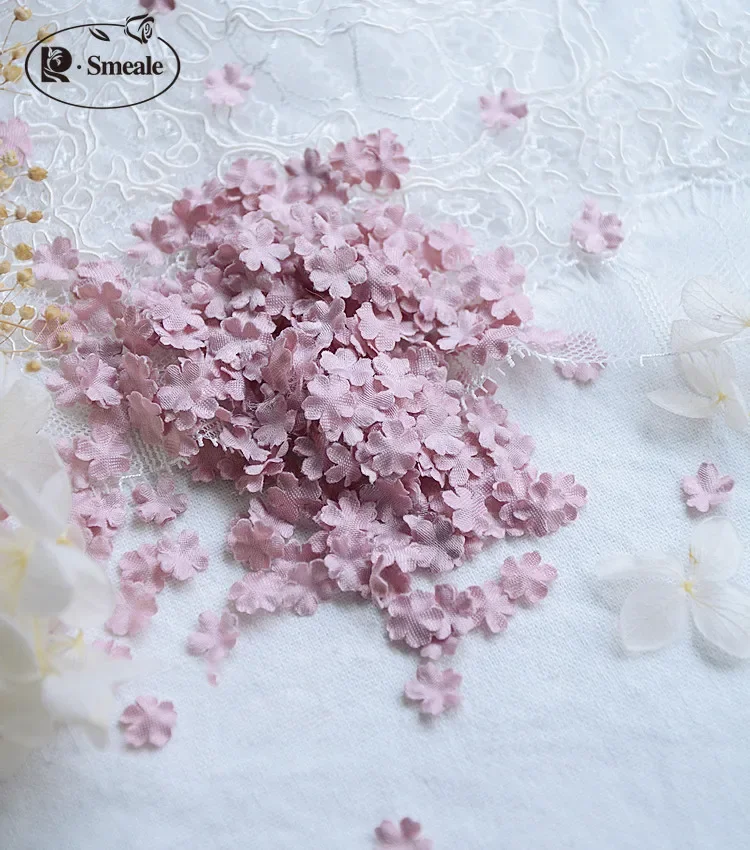 100-200PCS Diameter 0.9CM Mini Flowers! Doll Wedding Handmade Materials Bridal Headdress Accessories Petals Embellish Flowers