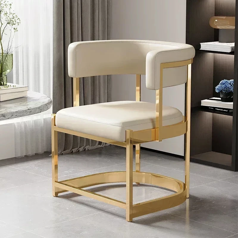 Gold Legs Dining Chairs Designer Apartment Luxury Ergonomic Chair Makeup Soft Fauteuil Salon Interior Decorations