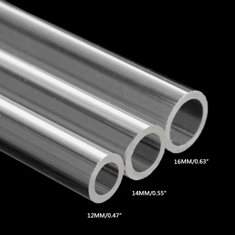 Transparent Acrylic Tube PMMA Length 50cm OD 12mm 14mm 16mm For PC Water Coolin