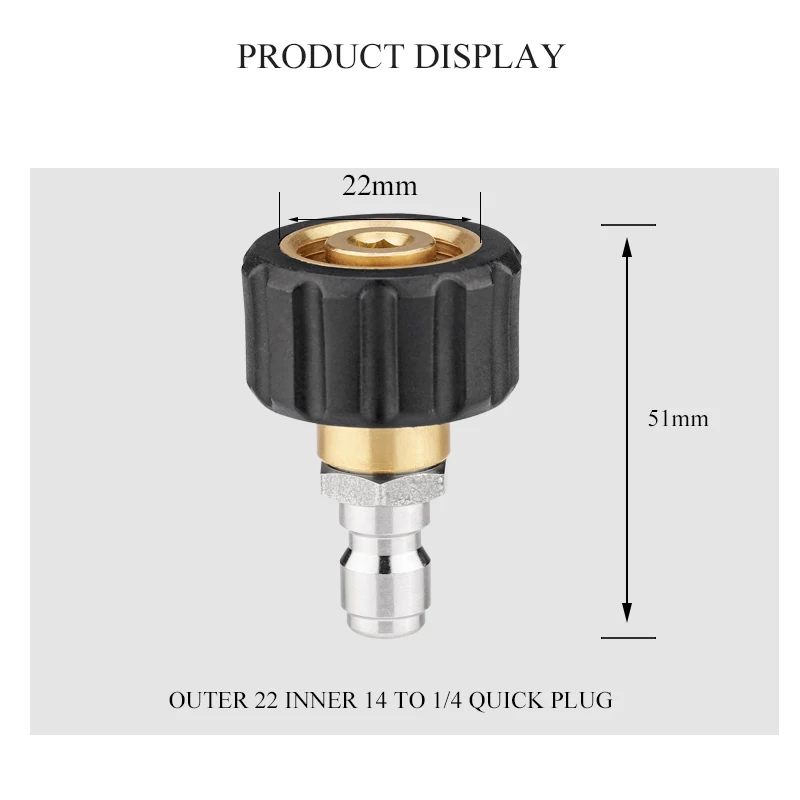 Autowaschzubehör Adapter für Hochdruckreiniger Wasserpistole M2214 Connect Car Wash Gun 1/4 Schnellanschluss