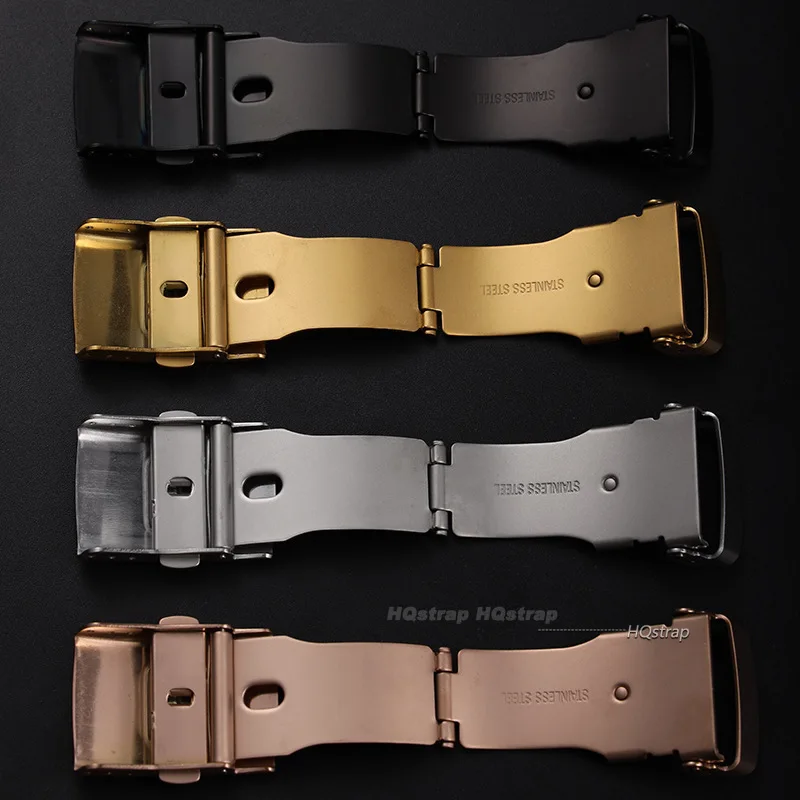 Stainless Steel Clasp for Seiko Metal Leather Silicone Watchband Double Safety Buckle 14/16/18/20/22/24/26mm Strap Accessories