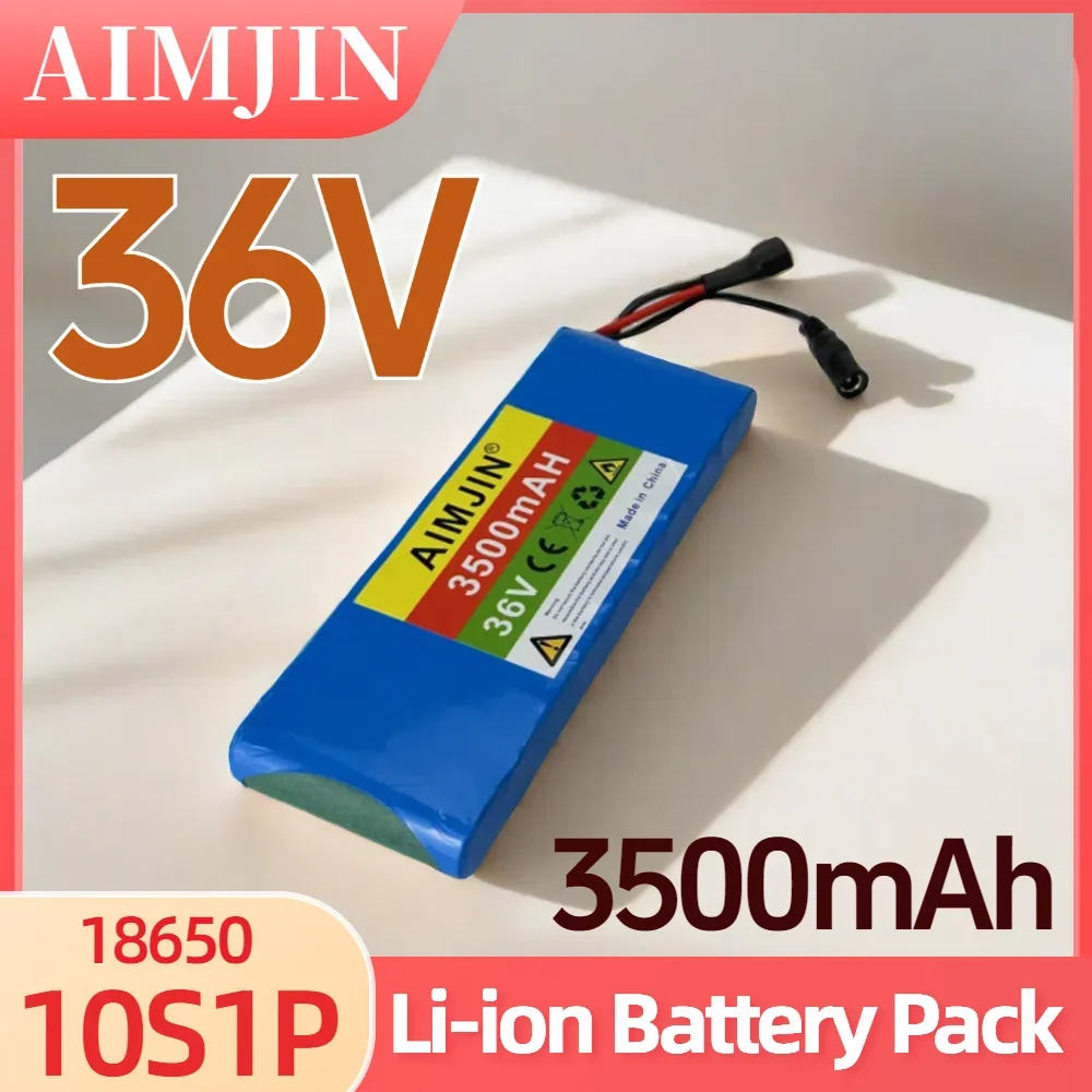 10S1P 36V 3500mAh Battery 18650 Lithium-ion Rechargeable Battery Pack Suitable for Electric Scooters, Motorcycles, Bicycles