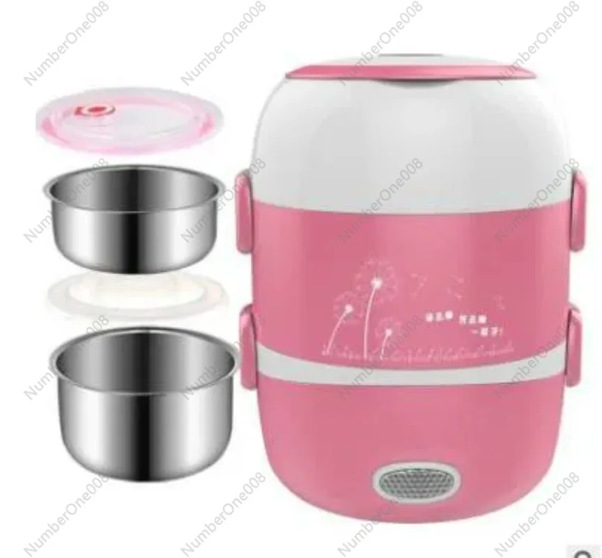 Mini Electric Rice Cooker Stainless Steel 2/3 Layers Steamer Portable Meal Thermal Heating Lunch Box Food Container Warmer