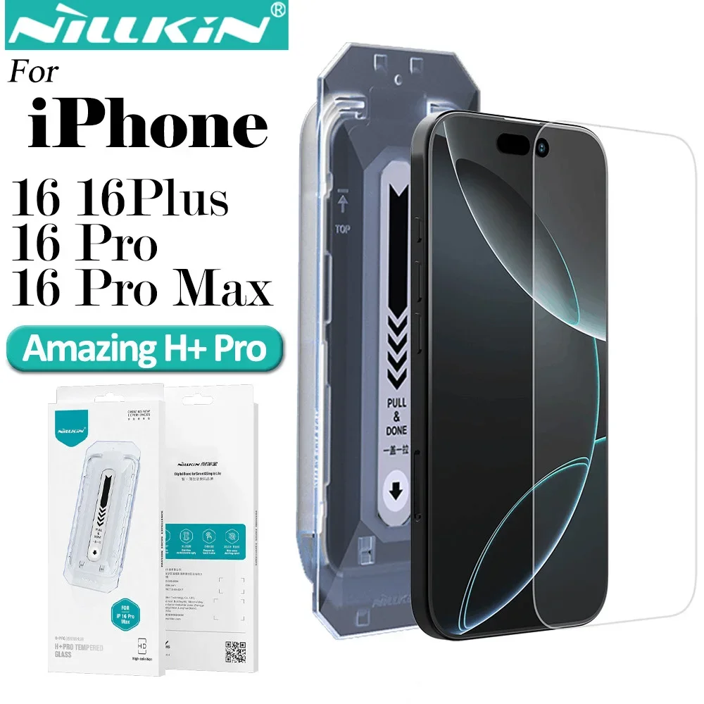 

Nillkin for iPhone 16 Pro Max 16 Pro 16 Plus H+PRO Anti-Explosion Tempered Glass Phone Screen Protector with film sticking tool