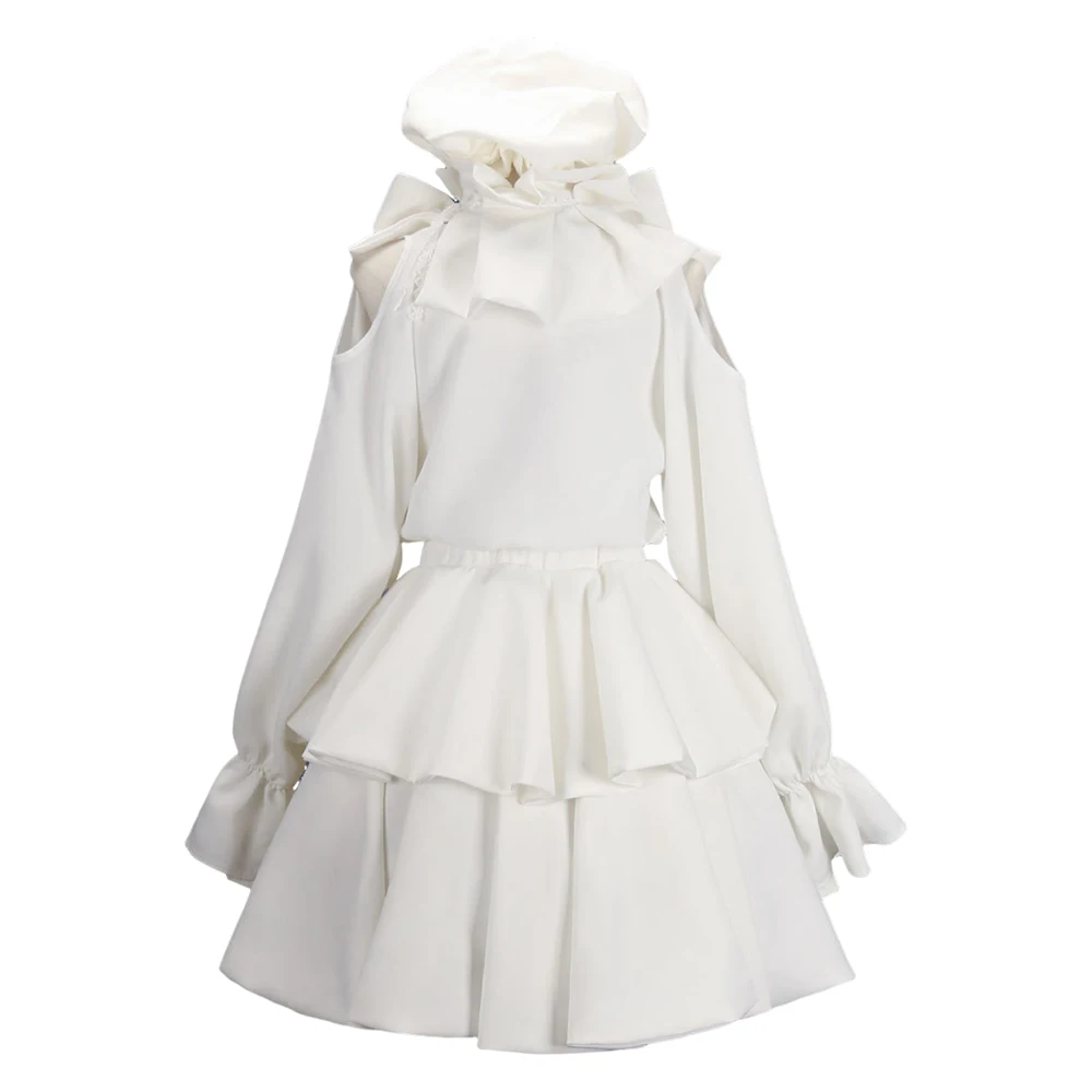 Alien Stage Young Sua Cosplay Costume Ruffle Bonnet Hat Bow Neck Collar Puff Blouse Double Layer Flounce Skirt Outfit Halloween view 4