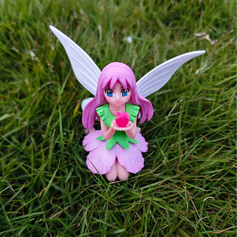 4 Teile/satz Neue Nette Blume Fee Prinzessin Puppe Kreative Micro-landschaft Szene Desktop Ornamente DIY Blume Fee Kuchen Dekoration