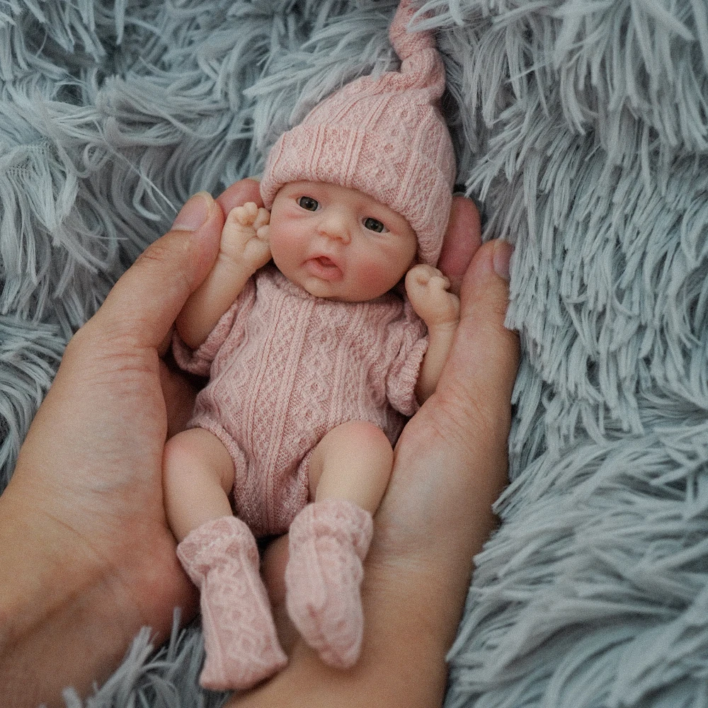 Bambole Reborn Baby 7" Neonati in silicone per tutto il corpo in miniatura per bambini Regalo di Natale