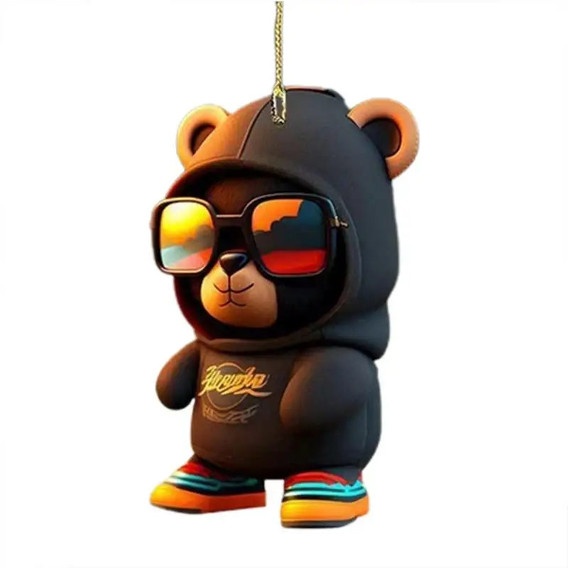 

Bear Car Hang Ornament Cute Car Mirror Pendant Car Interior Decoration Automotive Rear View Mirror Pendant Cute Bear Car Lucky