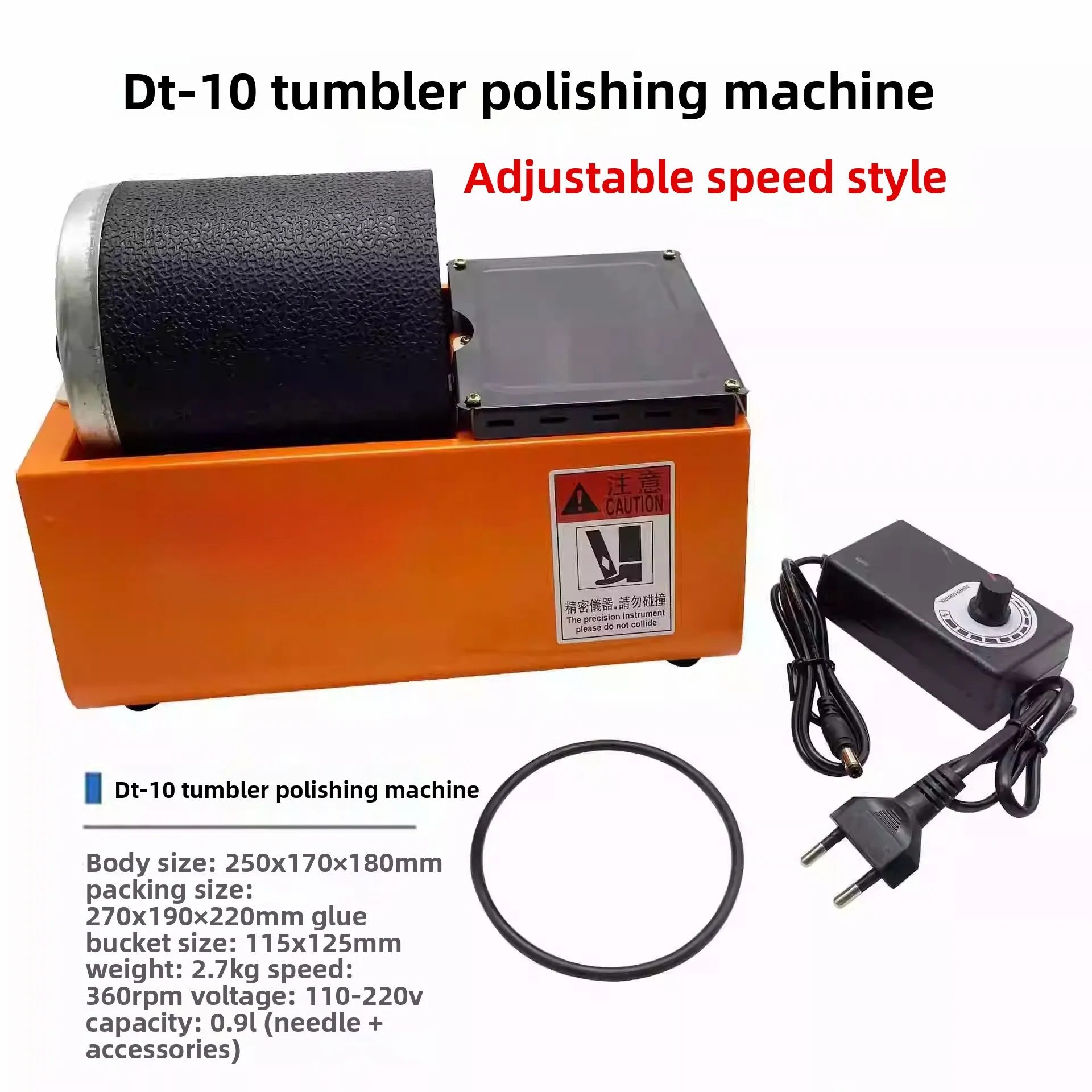 1L Capacity Mini Jewellery Rotary Polisher Jewelry Tumbler Polishing Machine with Glass Barrel for Gold Silver Jade Rock
