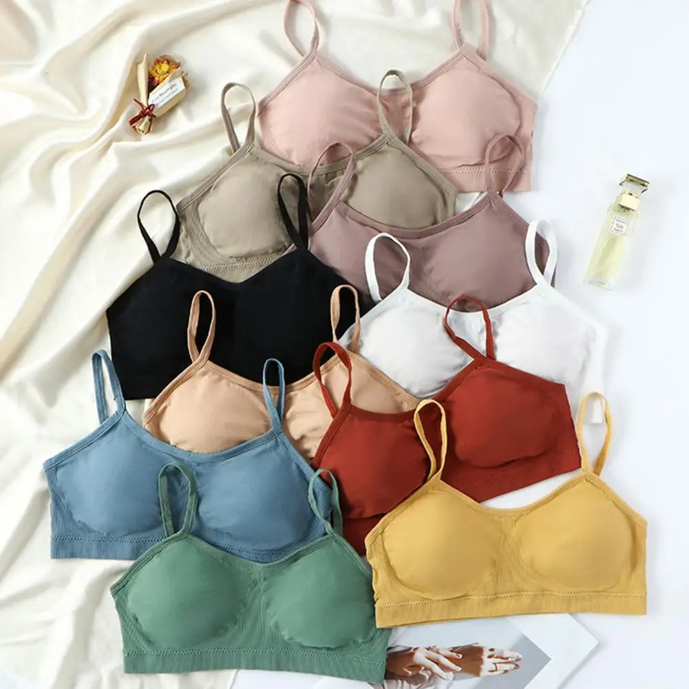 Ribbed  Women Brassiere Full Cup Beauty Back Seamless Womens Underwear Breathable Sports Bralette Wire Free Comfort Sleep Bra