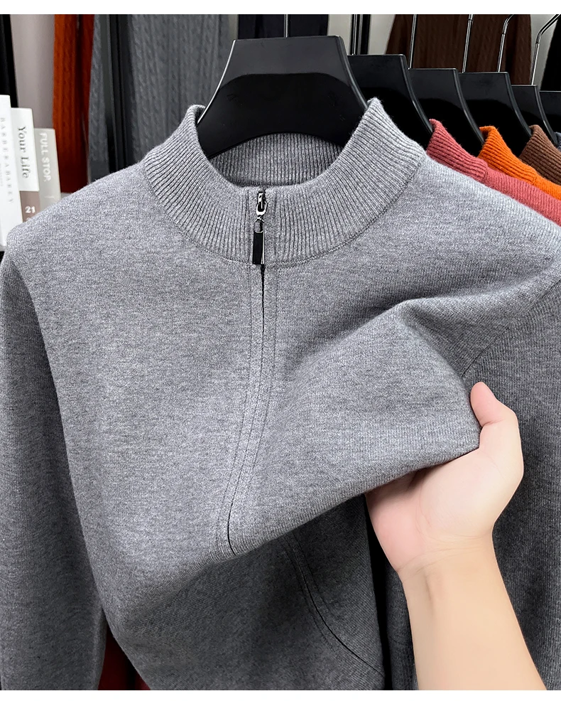 

Вязаный кардиган, мужской, весна-осень 202, новый стиль, мужская повседневная деловая однотонная шерстяная куртка, мужской свитер, тренд