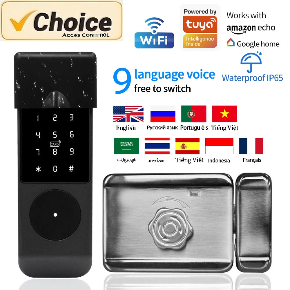 

TTLOCK IP65 Smart Fingerprint Lock with Bluetooth/WiFi&Keypad Alexa/Google Home Compatible Surface-Mounted Rim Lock Residential