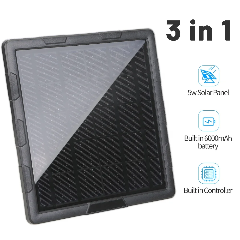 BL6A 5W Solar Panel Charger with Controller 6V 12V Solar Power Bank System kits Built in 6000mAh Battery for Wild Trail