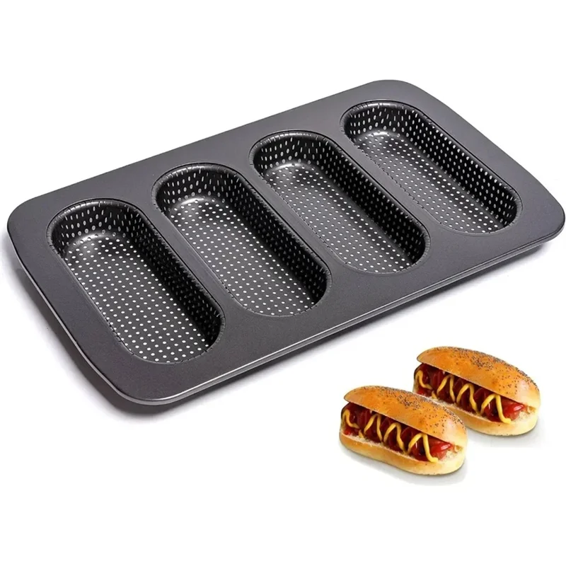 ABUH-Mini كعكة نخب هوت دوج قالب الكربون الصلب الخبز المنزلي غير عصا سهلة السقوط لإزالة صينية الساندوتش