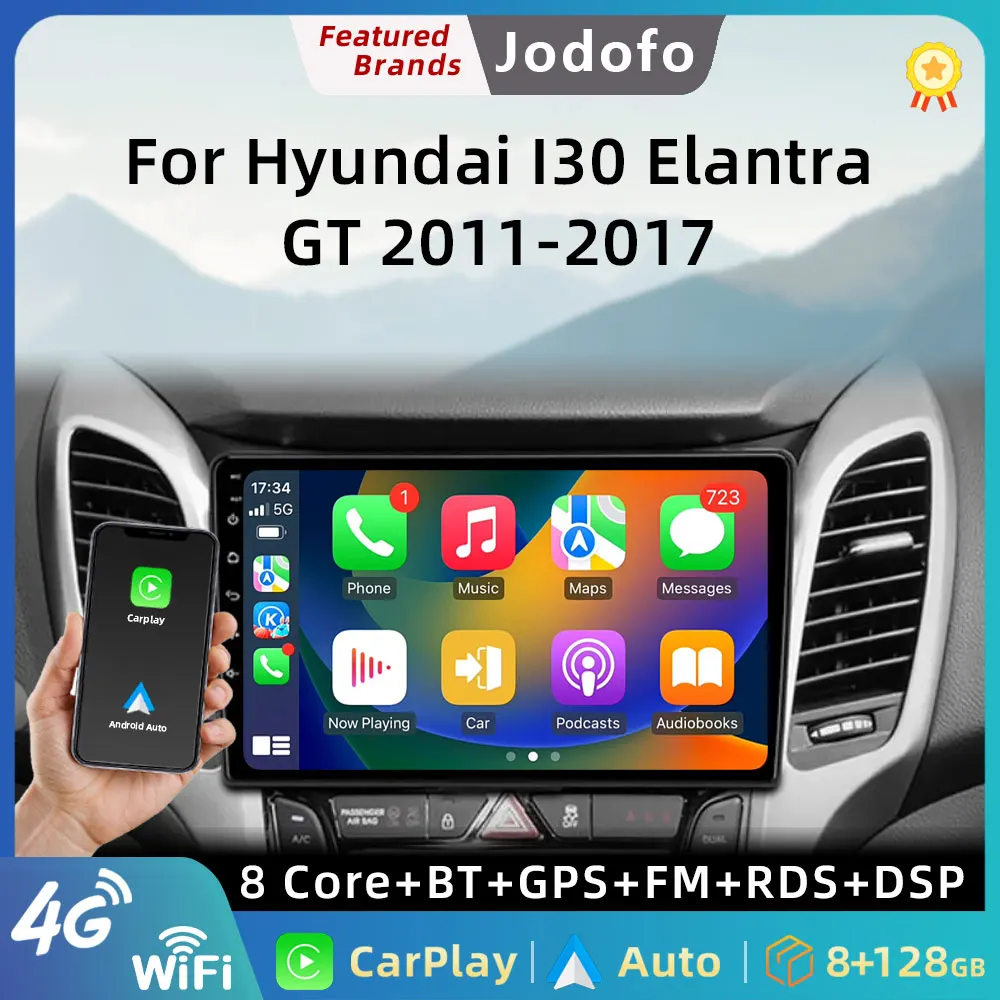 

Jodofo Car Radio Android 13 Multimedia Player GPS For Hyundai I30 Elantra GT 2011-2017 Carplay Android auto DVR DSP 2 Din Stere