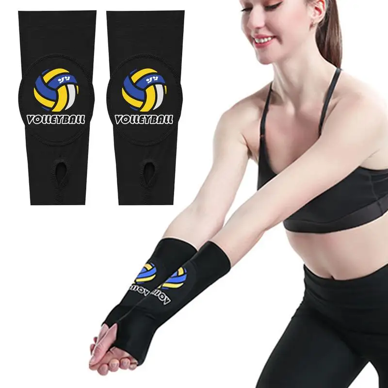 2Pcs Volleyball Armband Wrist Support Breathable Volleyball Passing Hitting Forearm Sleeves Arm Sleeves With Protection Pad