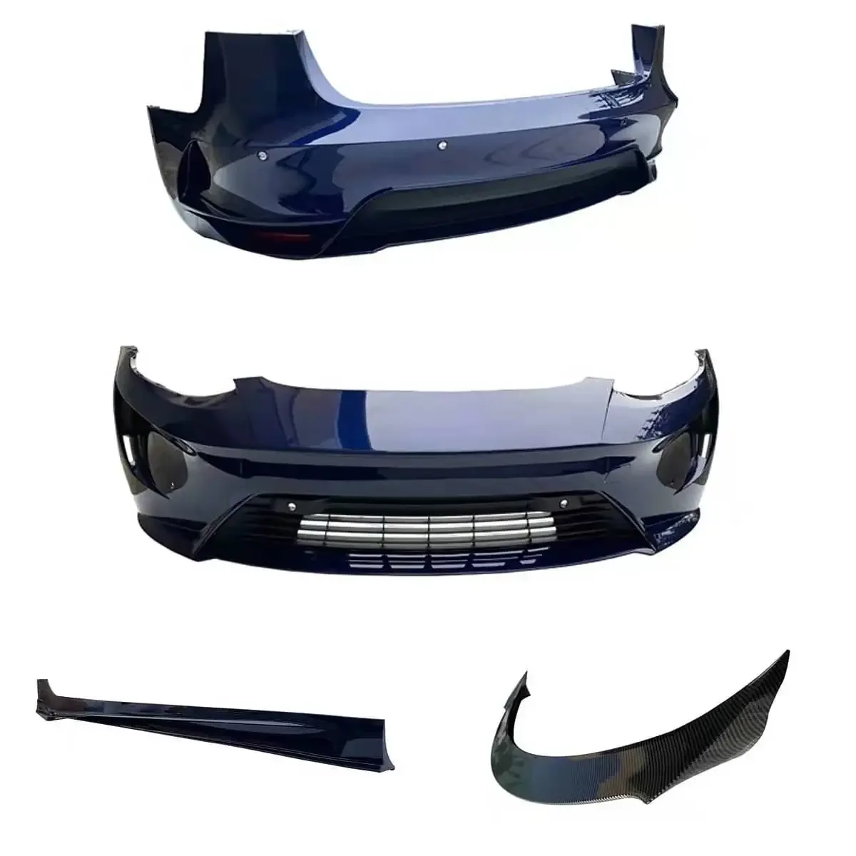 High quality Assassin style PP material front rear bumper spoiler side skirt body kit for Tesla Model 3