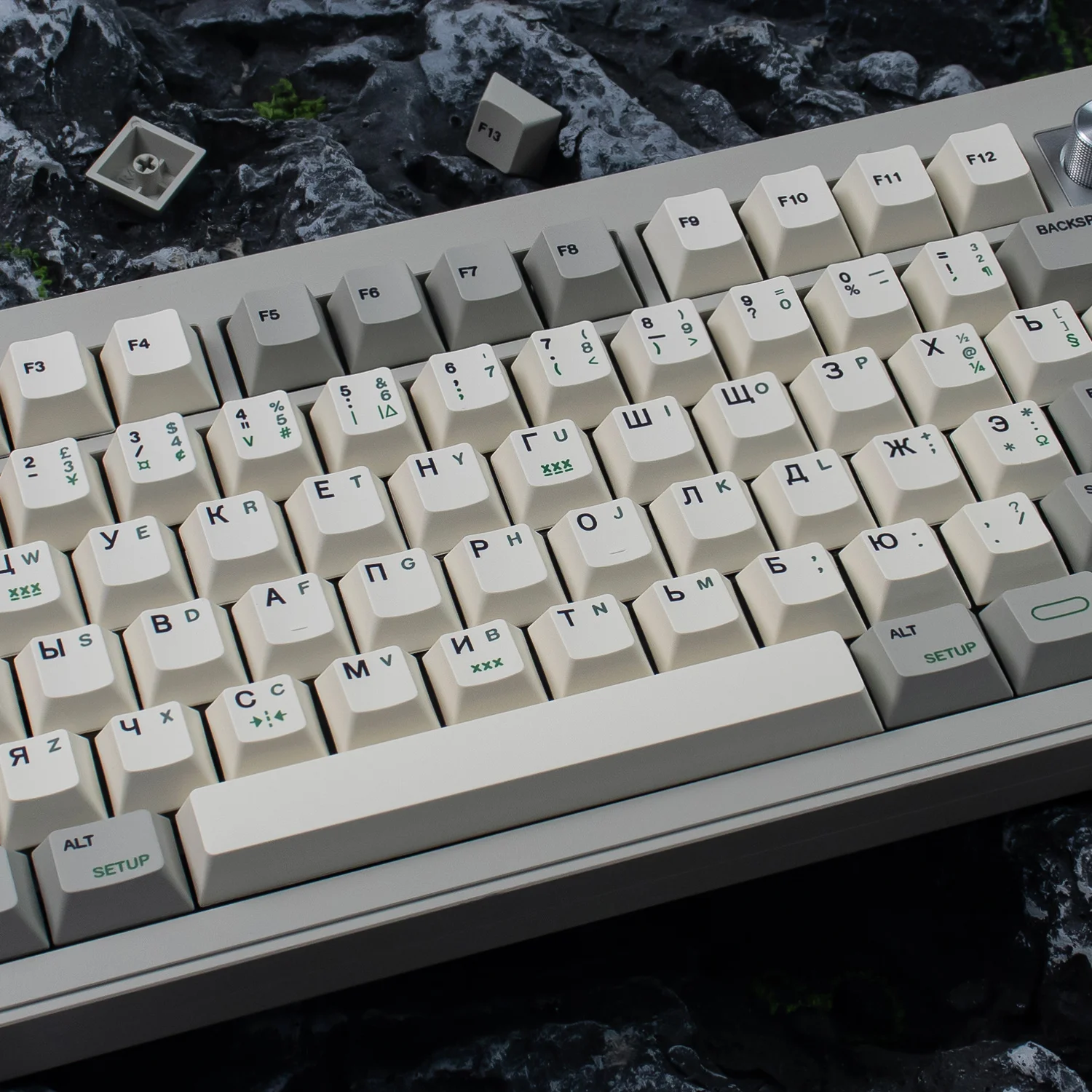 Retro nostálgico russo keycaps cereja perfil 144 teclas pbt sublimação térmica clássico branco cinza teclado mecânico ru keycap