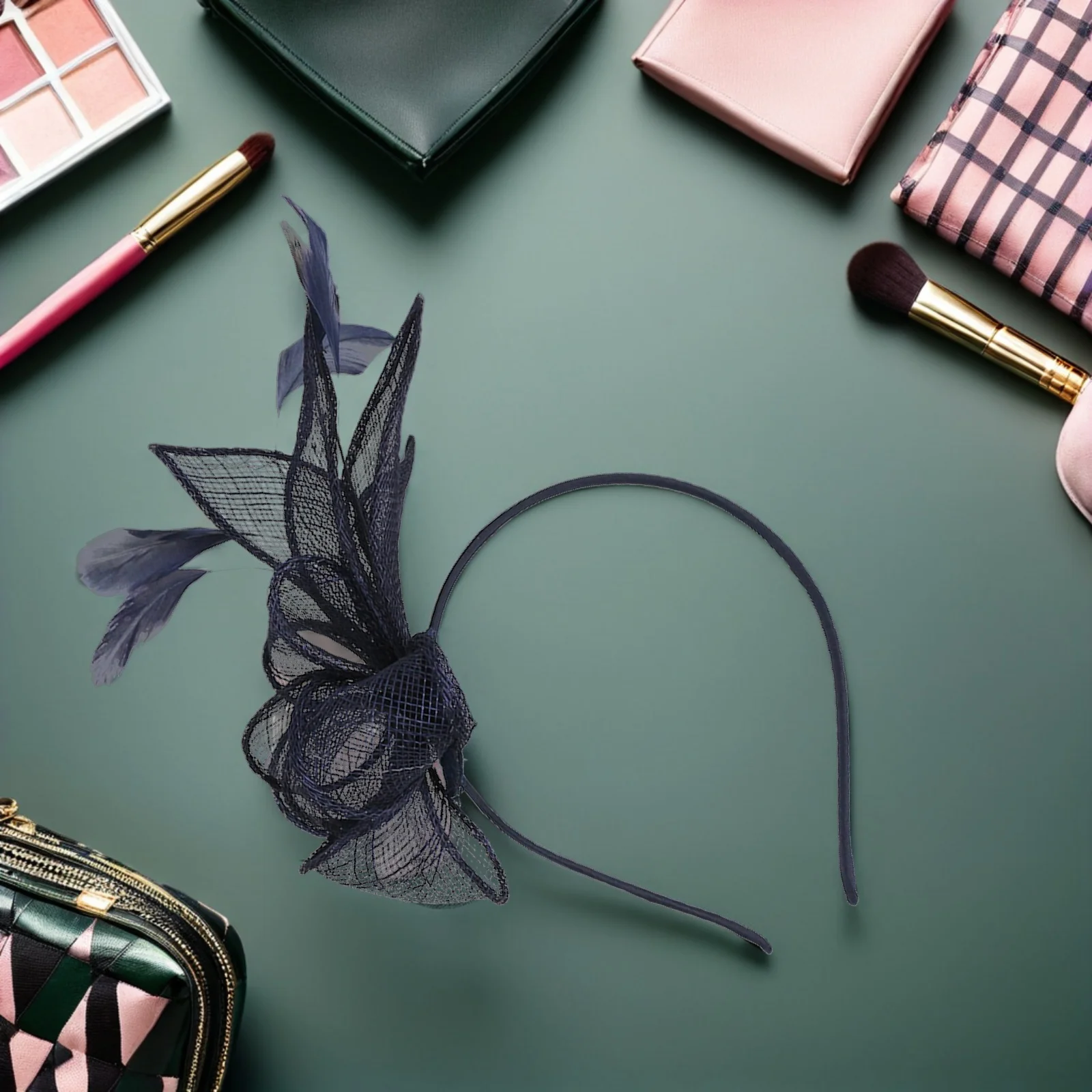 

Vintage Fascinator Headband Hair Clip For Women Small Hat Formal Party Wedding Halloween Christmas Event Accessory