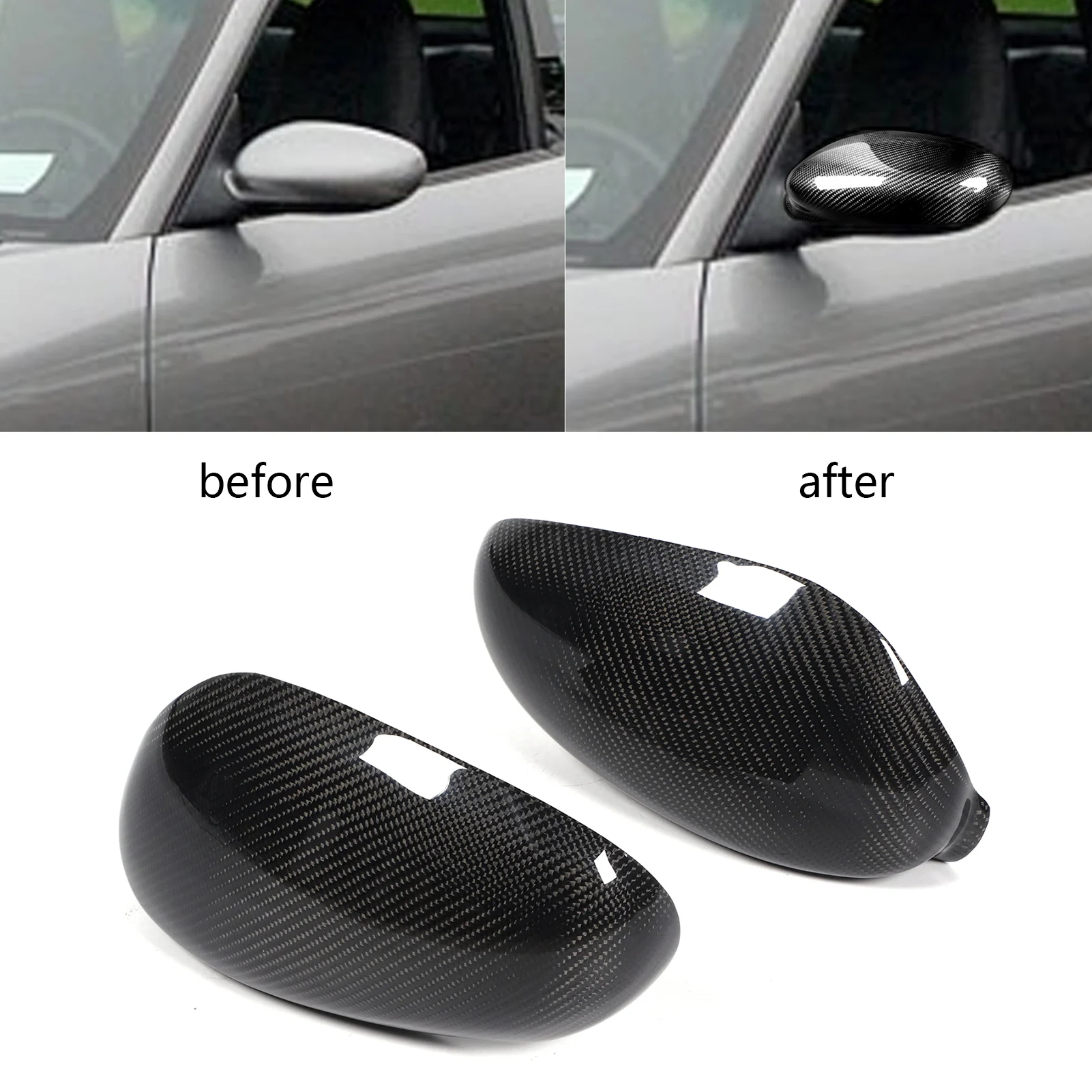 

Car Exterior Trim Side Mirror Trim Wing Mirror Cover Carbon Trim Fit for Carrera///996/911/986