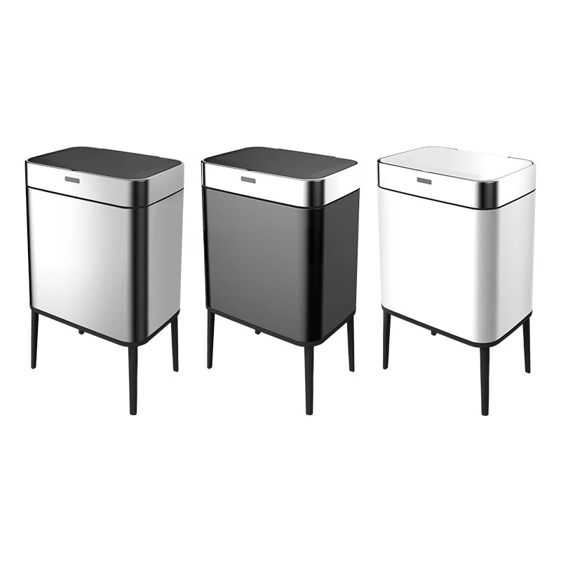 

Trash Can Stainless Steel Smart Induction Trash Can Home Use and Commercial Use 60L Mute Trash Can with Lid