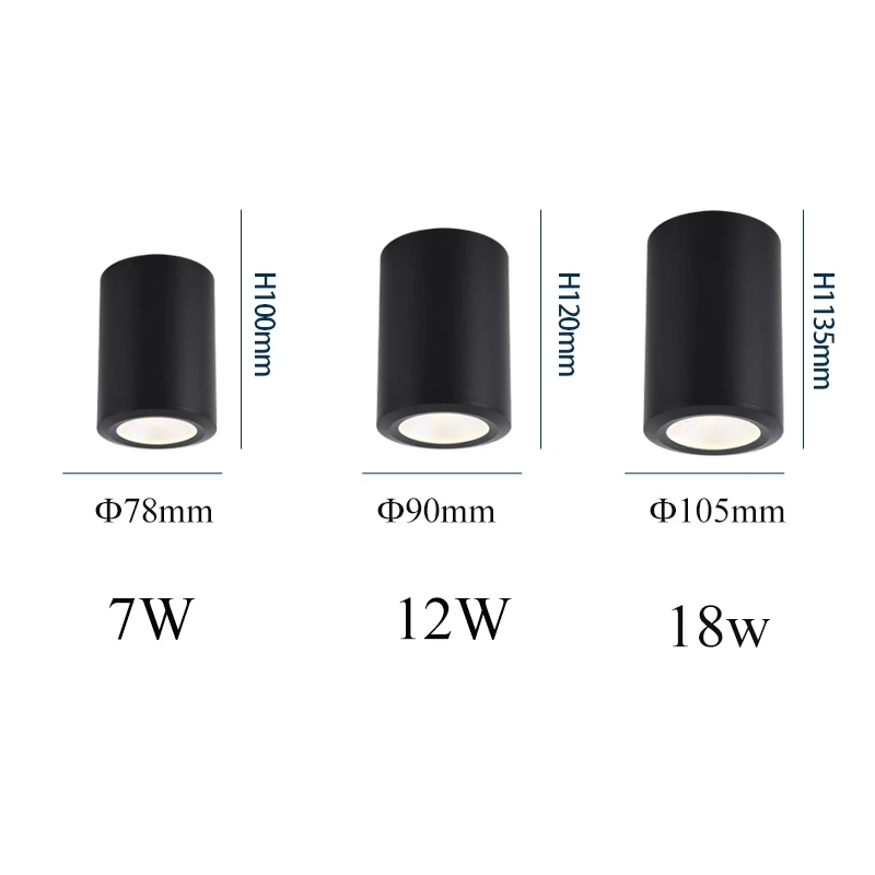 ไฟดาวน์ไลท์ติดเพดานอลูมิเนียม LED 7W 12W 18W 20W 30W 40W สำหรับห้องนั่งเล่นที่ทันสมัย