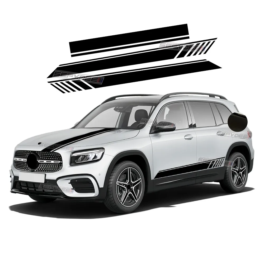 

3 шт., издание 1 AMG, наклейка на капот автомобиля, набор наклеек в полоску для кузова, наклейка для Mercedes Benz GLB Class X247 GLB250 GLB200, автомобильные аксессуары