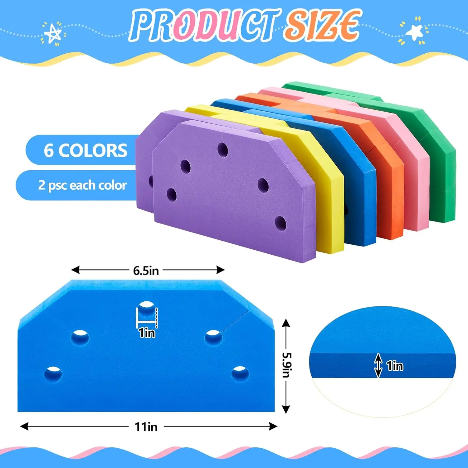 Remerry 12 Pcs Foam Hoop Holders Rainbow Sponge Hoop Holders Obstacle Course Pe Equipment for Elementary School for Children Out