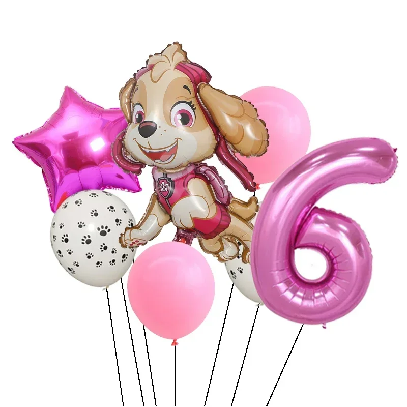 7pcs Paw Patrol Party Balloon Figure Sky Chasing Marshall Dog Aluminum Film Balloon Boy Girl Birthday Party Decoration Gift - view 3
