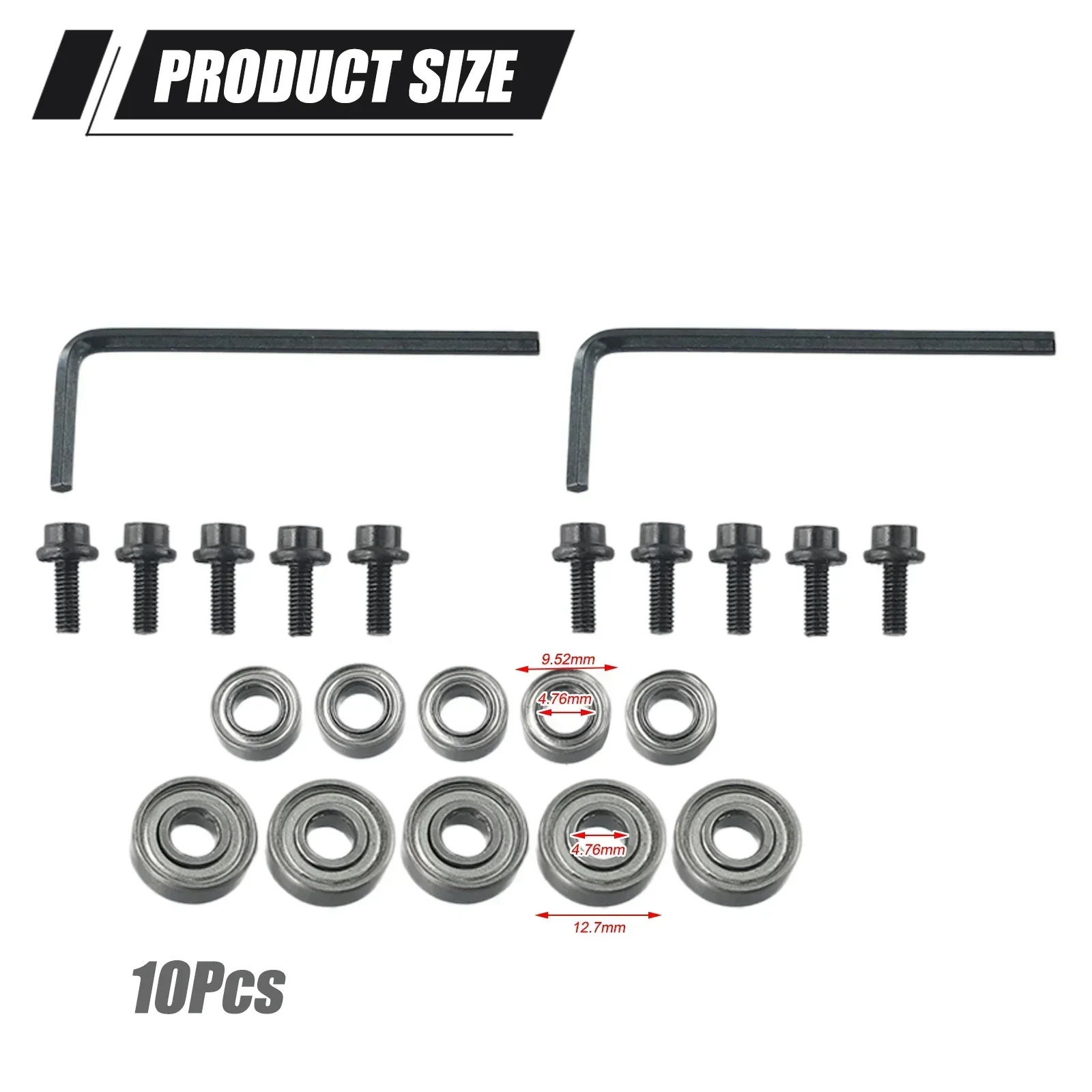 Imagem -02 - Top Mounted Ball Bearing Guia para Router Bit Bearing Reparação Kit Acessório de Substituição Peças Power Tool 10 Pcs