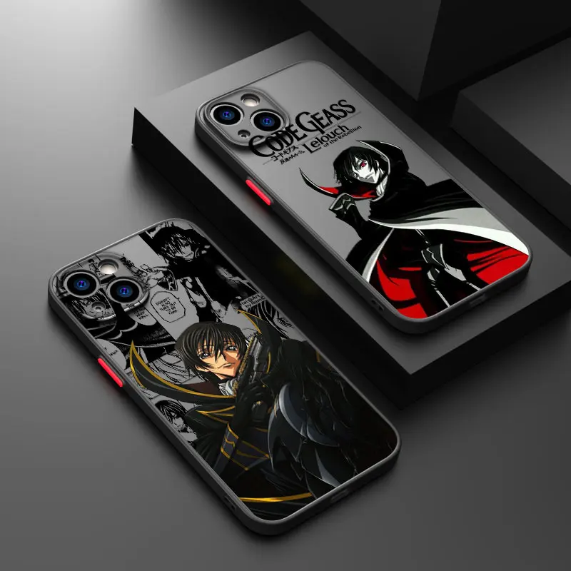 Code Geass For Apple iPhone 15 14 13 12 11 mini XS XR X 8 7 Pro Max Plus Frosted Translucent Phone Case