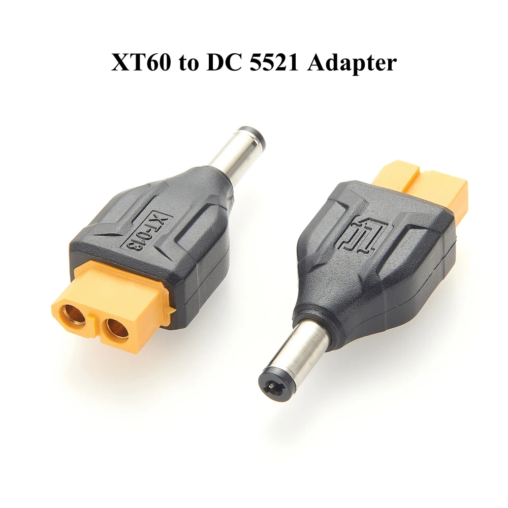 XT60 to DC 5521 Adapter XT60 Female to DC 5.5mm x 2.1mm Male Connector Model Airplane Power Extender for Drone Model Energy