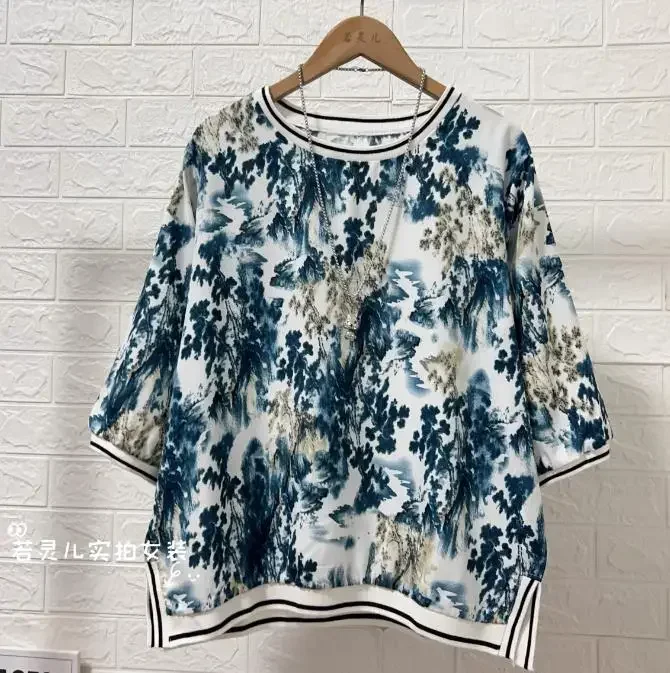 Summer Women Print Blouses Blusas Rojas Mujer Half Sleeve Shirt Women Size Top Mujer