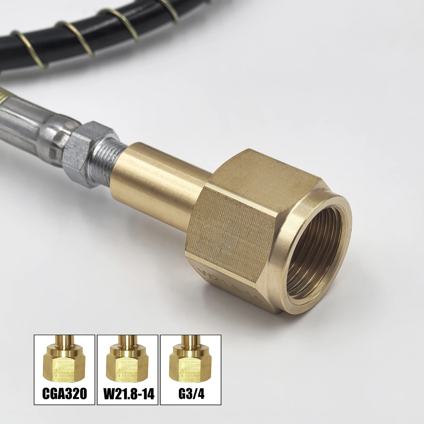 Imagem -02 - Adaptador de Enchimento Preencher a Estação de Recarga Adaptador de Carregamento Conector com W21.8 Cga320 g3 37 Primavera Tampa Mangueira Co2