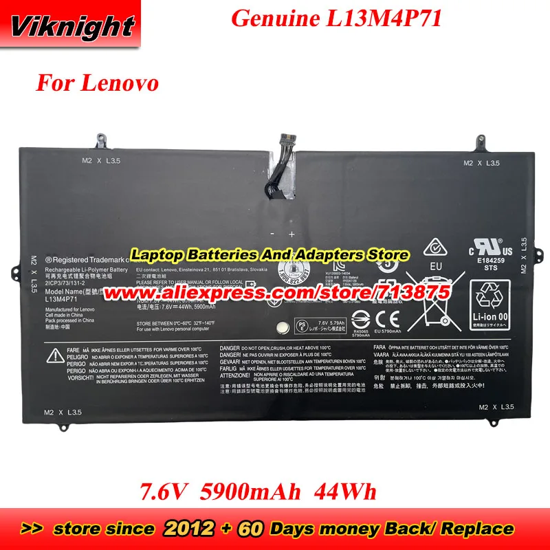 

Genuine L13M4P71 7.6V 44Wh Battery L14S4P71 for Lenovo Yoga 3 Pro 1370 pro-1370 80 HE Pro-I5Y70 Pro-I5Y71 Pro-5Y71 Pro-I5Y51